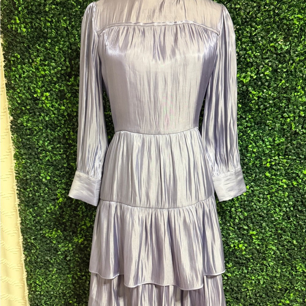 MELLODAY- lavender Long Sleeve Tiered Midi Dress